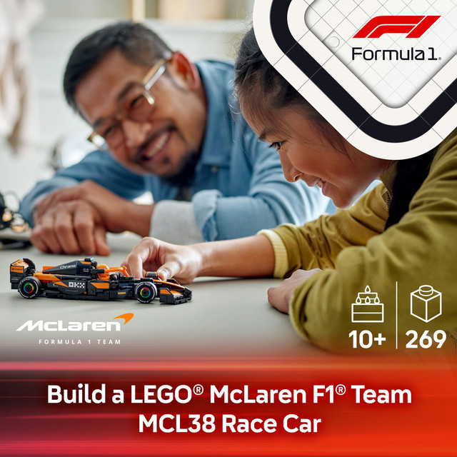 LEGO Speed Champions 77251 McLaren F1 Team MCL38 Race Car (269 Pieces), Building Block, Toys, Bricks - Gambar 3