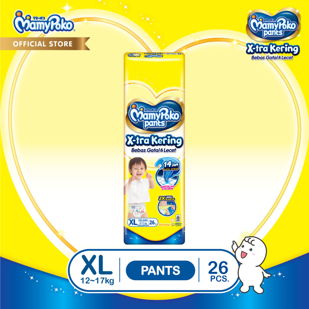 MamyPoko Pants X-tra Kering - XL 26 - Popok Celana