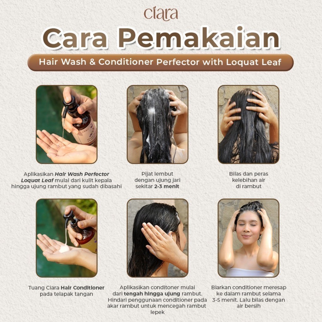 Ciara Hair Wash X Conditioner Perfector With Loquat Leaf X Hair Perfector Protein Cream rambut rusak conditioner rambutt bercabang rambut patah conditioner rambut rusak rambut ketombe conditioner hair fall shampo rambut kering hair wash sampo - Gambar 3