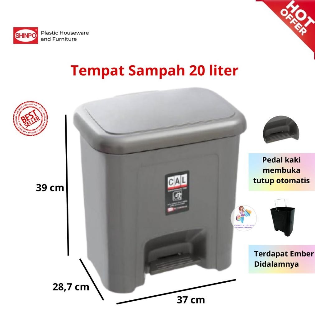 Shinpo Trending 20Ltr 720 Step On Dustbin | Shopee Singapore