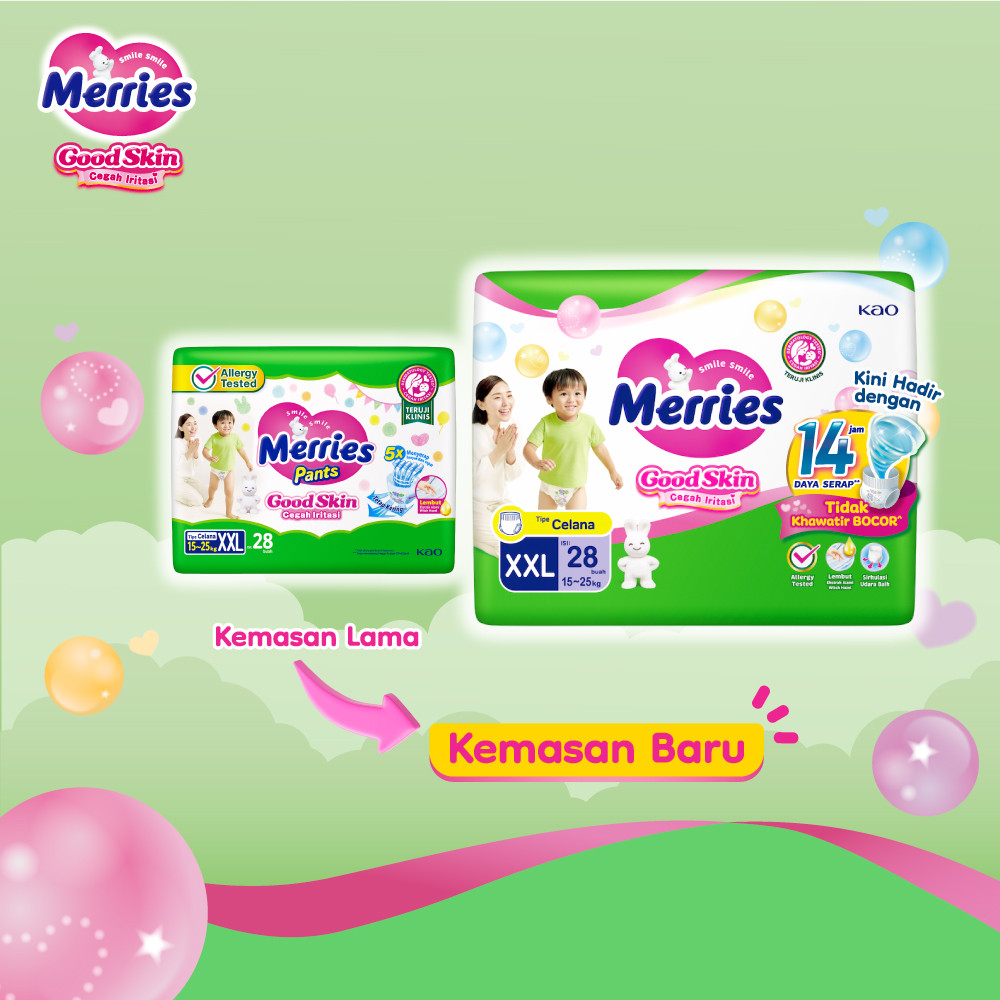 Merries Pants Good Skin Popok Celana XXL 28 pcs Carton - Gambar 4
