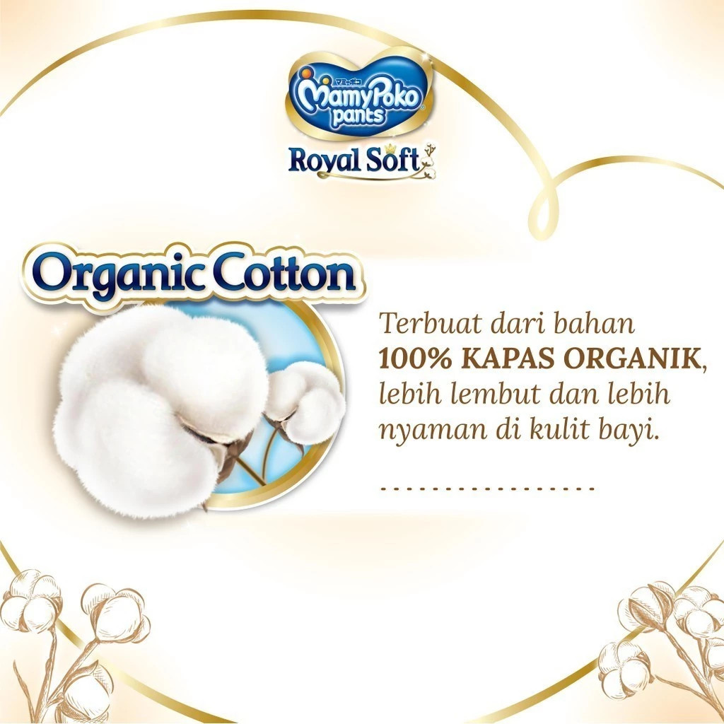 MamyPoko Pants Royal Soft Organic Cotton - M 64 - Girls - 2 Packs - Gambar 2