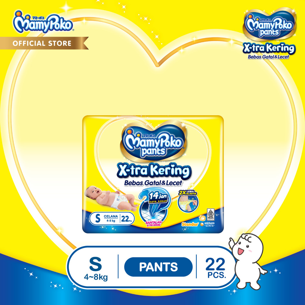 MamyPoko Pants X-tra Kering - S 22 - Popok Celana