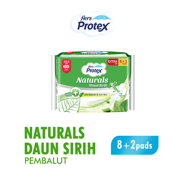 Hers Protex Pembalut Wanita Naturals Daun Sirih Bag Isi 8 + 2 Pcs
