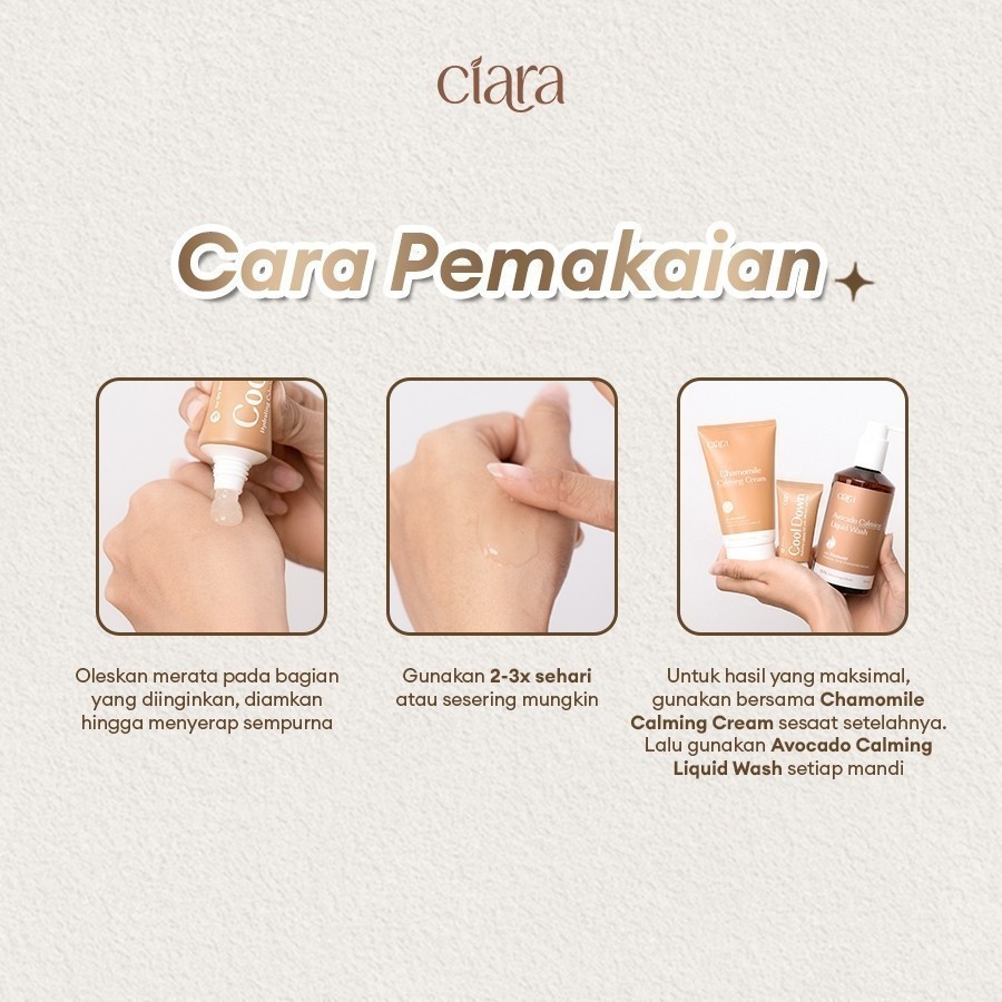 Ciara Cool Down Hydrating Calming Gel X Ciara Chamomile Calming / Membantu menyamarkan tampilan bekas luka pada kulit - Gambar 3