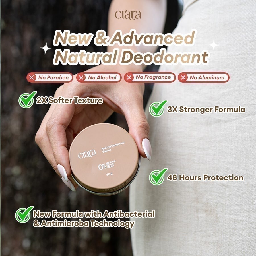 Ciara Natural Deodorant 30 Gr - Penghilang Bau Badan Dan Ketiak Natural Anti Odor Alami - Gambar 2