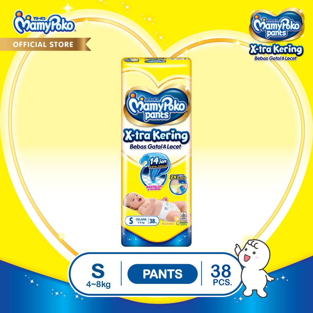 MamyPoko Pants X-tra Kering - S 38 - Popok Celana