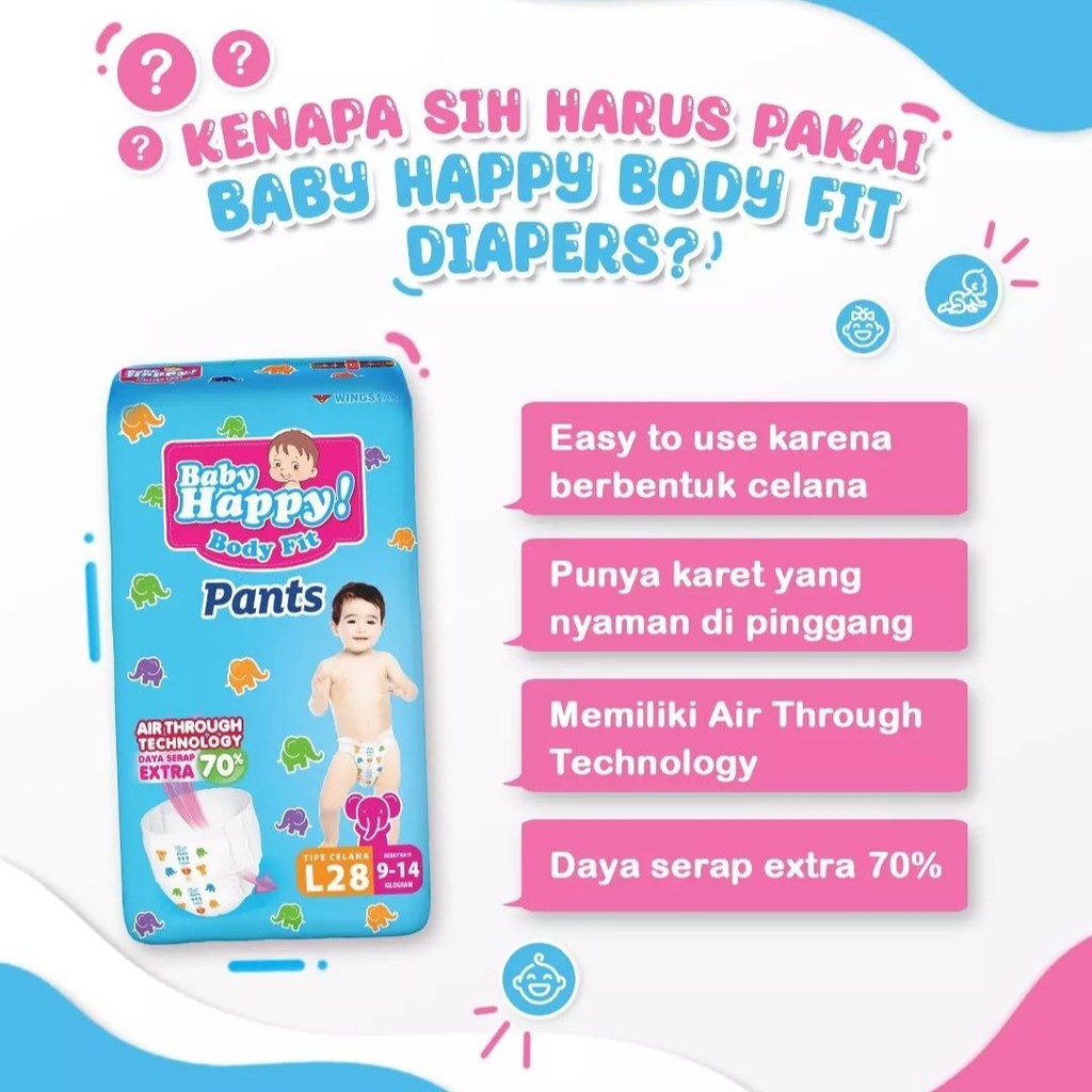 Baby Happy Pants Popok Bayi Celana S 56 x4 - Gambar 3