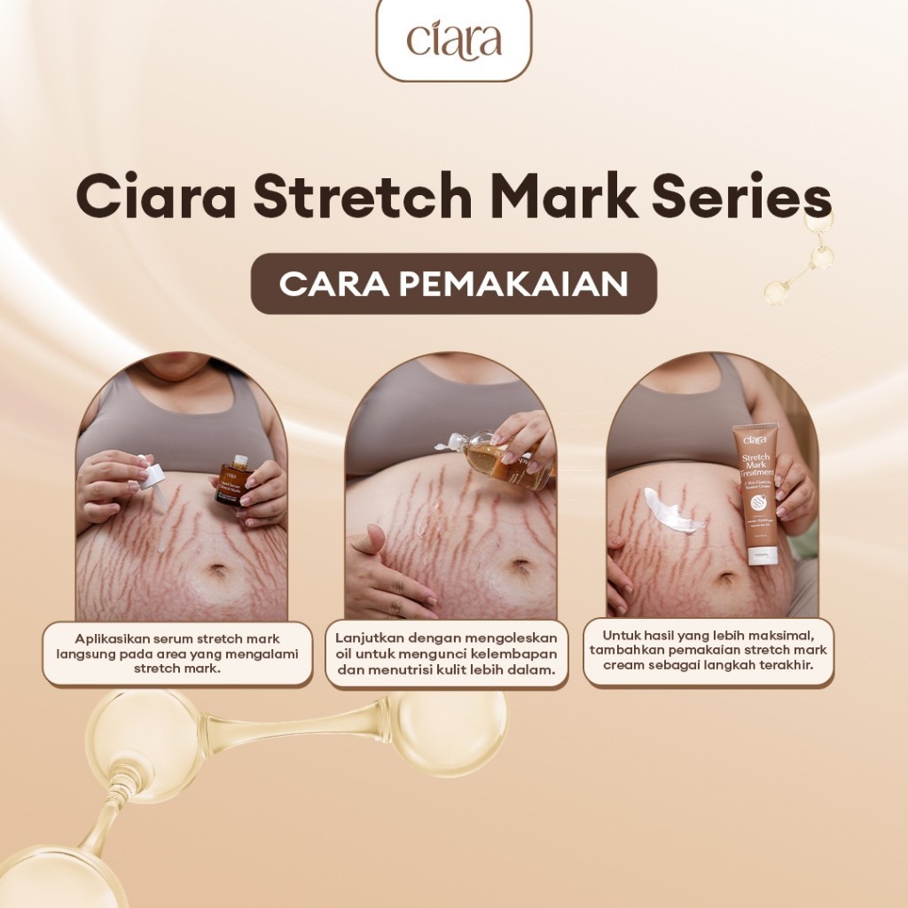 [Paket Mulus 28 Hari] Ciara Stretch Mark Treatment & Skin Elasticity Booster Cream X Stretchmarks Treatment Oil Stretchmarks pemudar Stretchmarks solusi penghilang Stretchmarks perawatan Stretchmarks booster penghilang stretchmarks 1 bulan - Gambar 4