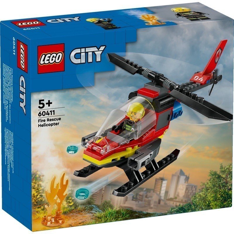 LEGO City 60411 Fire Rescue Helicopter (85 Pieces), Mainan, Building Block, Toys - Gambar 2