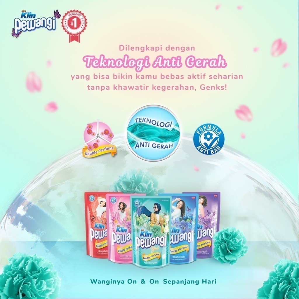 Soklin Pewangi Pakaian Hijab Refreshing Green Pouch 780 ml x2 - Gambar 3