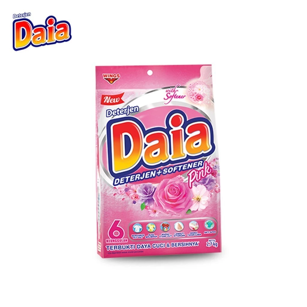 Daia Detergen Bubuk + Softener Romantic Pink 2,7 kg - Gambar 3