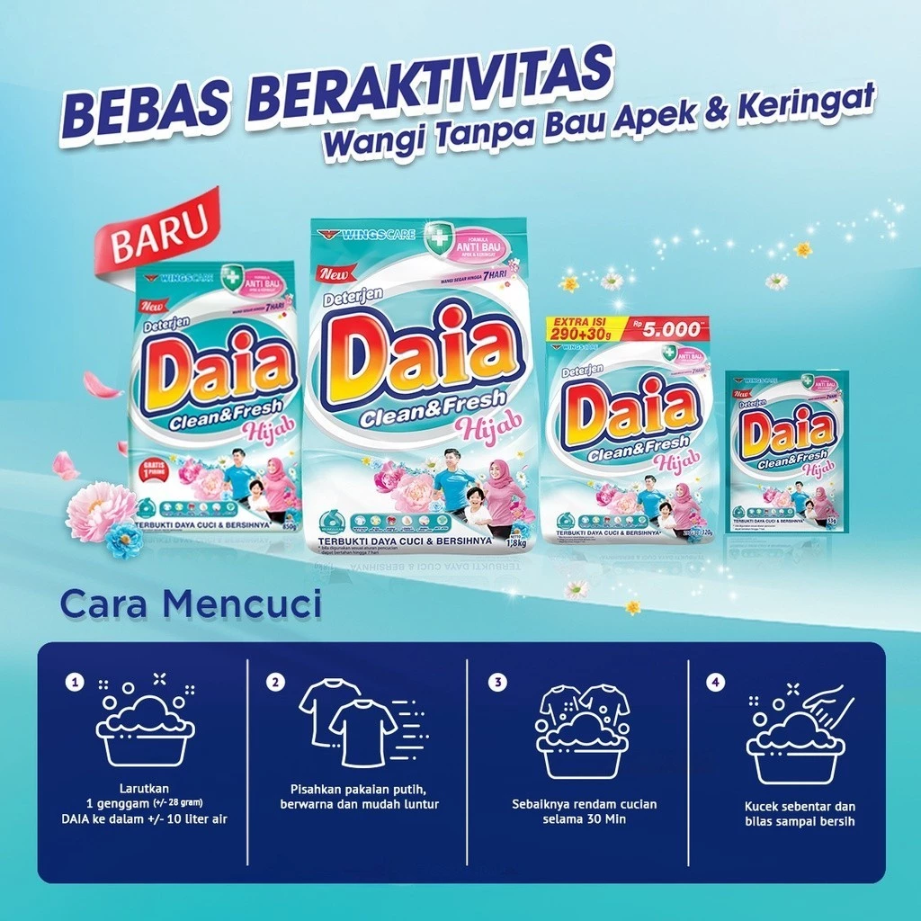 Daia Detergen Bubuk Clean & Fresh Hijab 800 g - Gambar 3