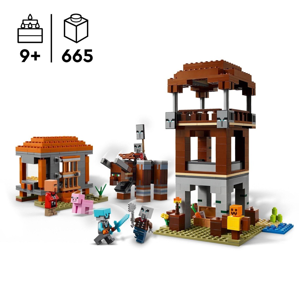 LEGO Minecraft 21278 The Pillager Outpost and Ravager (665 Pieces), Building Block, Toys, Bricks - Gambar 3