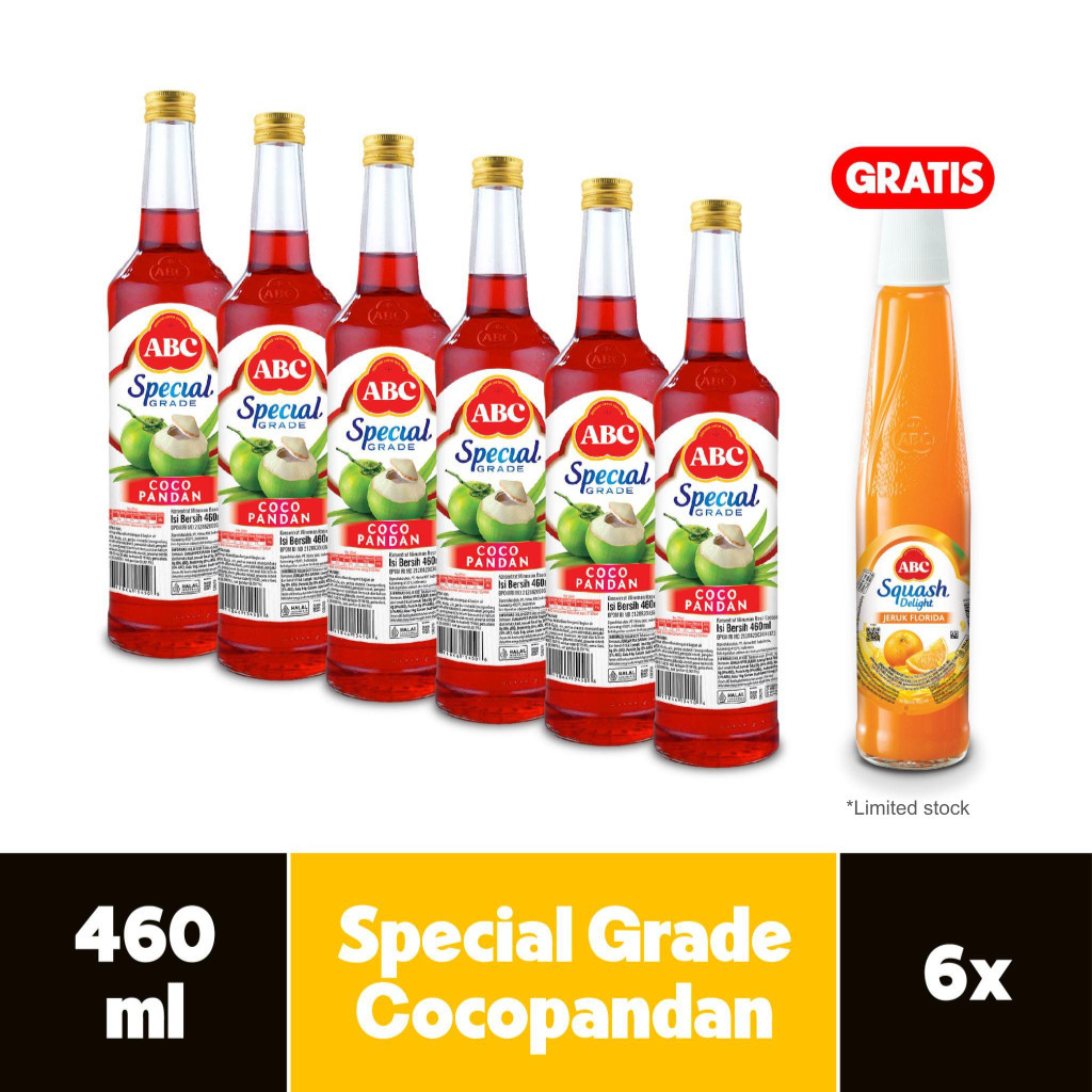 ABC Sirup Special Grade Cocopandan 460 ml - Multi Pack 6 pcs