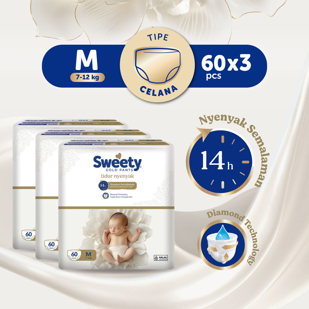 Sweety Gold Pants Tidur Nyenyak M 60s x 3