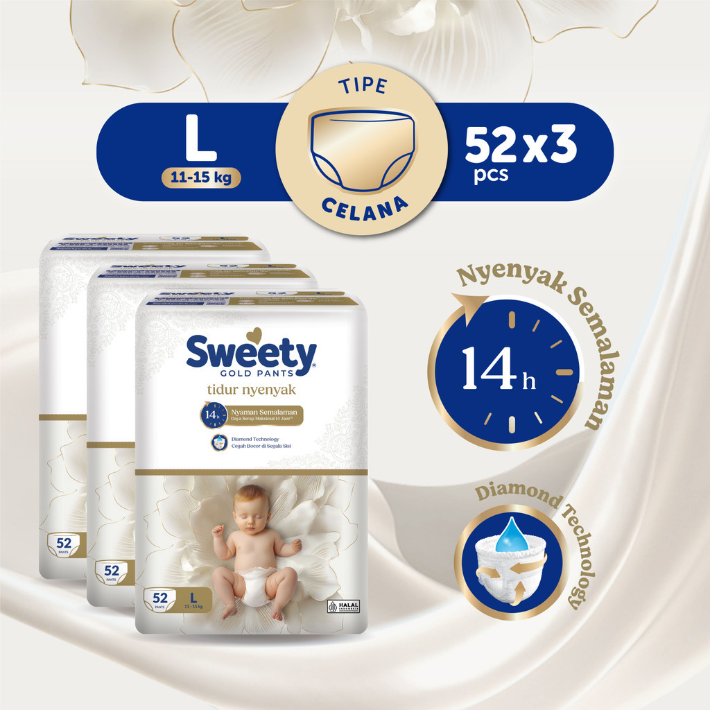 Sweety Gold Pants Tidur Nyenyak L 52s x 3