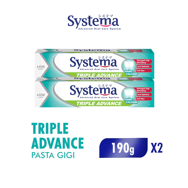 Systema Pasta Gigi Triple Advance Tube 190 gr x2