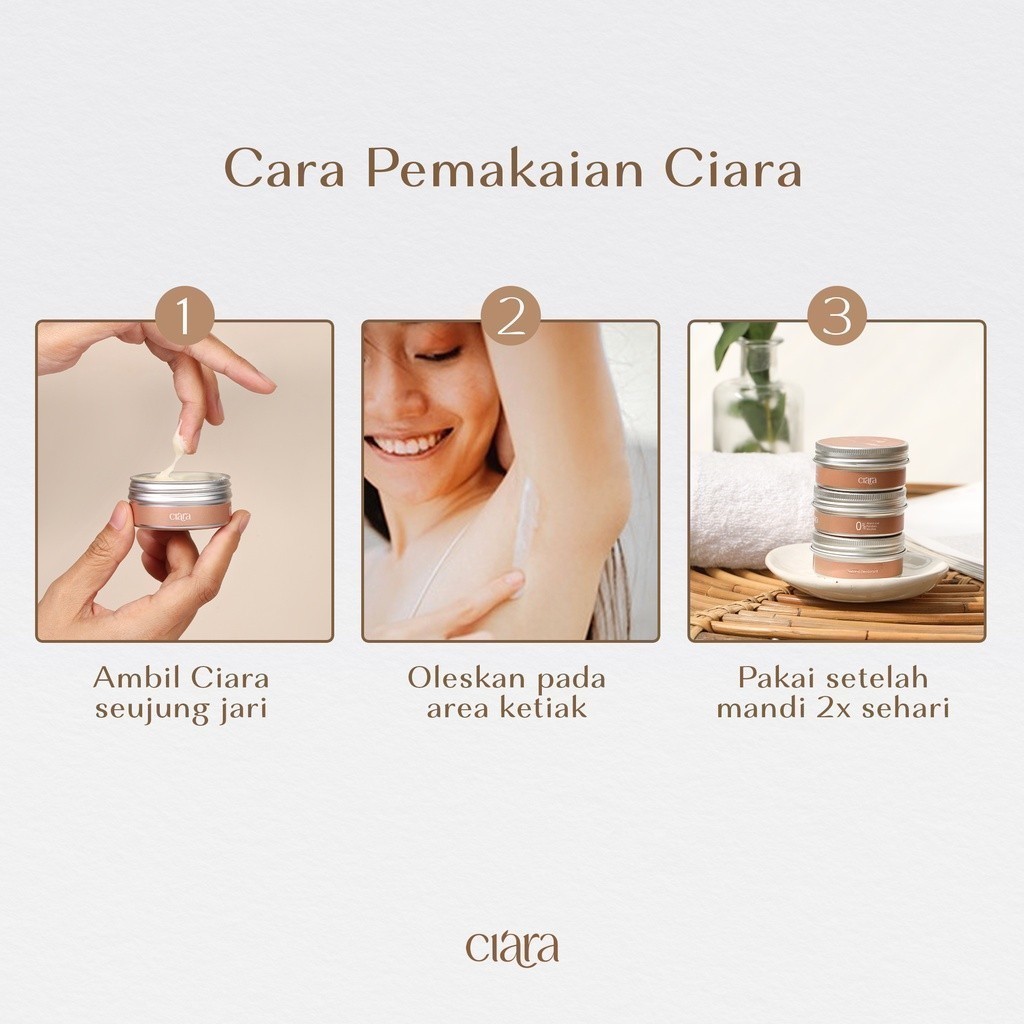 Ciara Natural Deodorant Penghilang Bau Badan Dan Ketiak Natural Anti Odor 30/50gr - Gambar 2