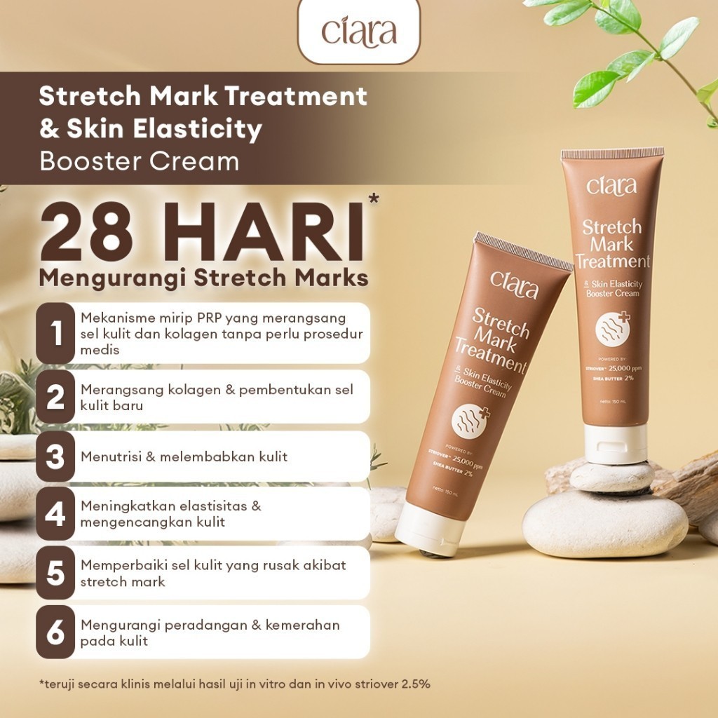 [READY STOCK Paket Bye Stretch Mark Hari] Ciara Stretch Mark Treatment & Skin Elasticity Booster Cream Stretchmarks pemudar Stretchmarks solusi penghilang Stretchmarks perawatan Stretchmarks booster penghilang stretchmarks 1 bulan body cream Stretchmarks - Gambar 4