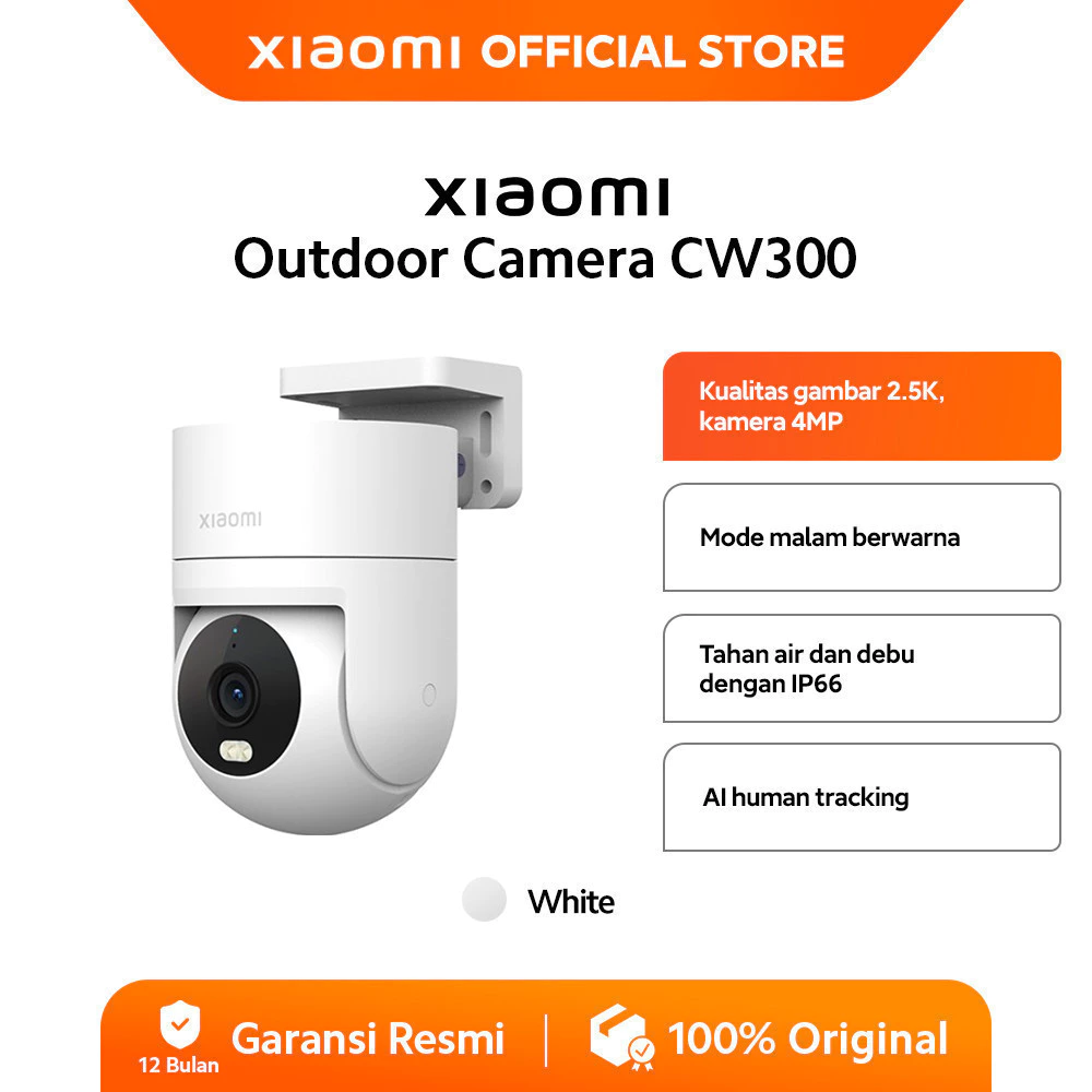 Xiaomi Outdoor Camera CW300 / CCTV Outdoor / Resolusi 2.5K / AI / IP66 Tahan Debu & Air / Fitur Call 2 Arah [ Official Store ]