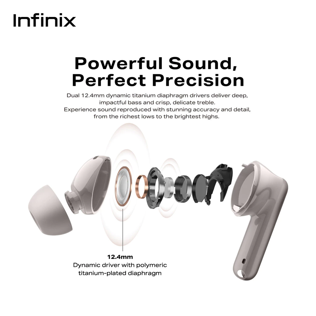 Infinix TWS XE32 - Xbuds N4 Pro - 36dB Noise Cancellation - 35 Hour Long Battery Life - IPX4 Waterproof - Gambar 4