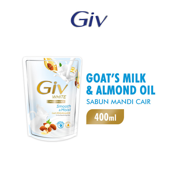 Giv White Sabun Mandi Cair Goats Milk & Almond 400ml x2 - Gambar 2