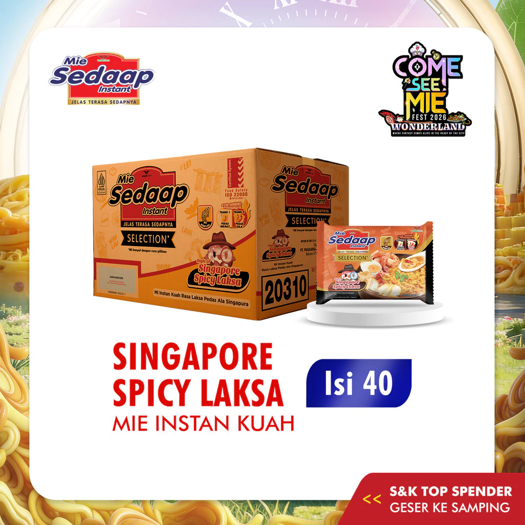 [Special Come See Mie] Sedaap Mie Instan Singapore Spicy Laksa Bag 83 gr x40