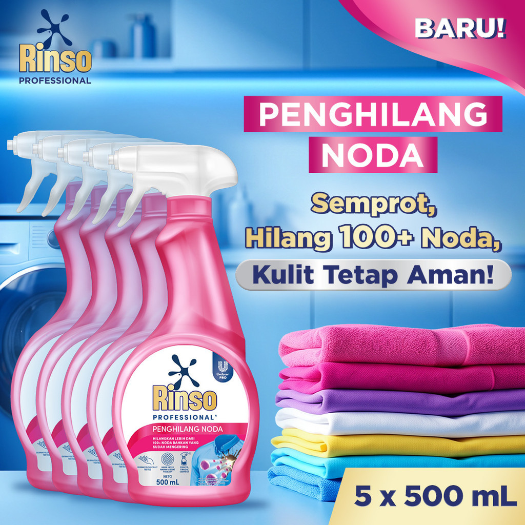[BARU] Rinso Stain Remover Penghilang Noda Spray 500mL X5