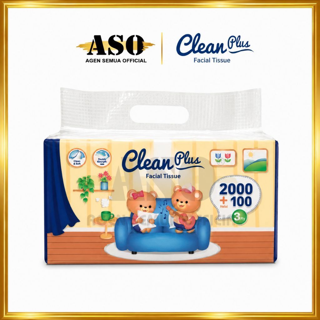Tisu Tissue CLEAN PLUS 2100 HELAI 3ply cleanplus kiloan facial tissue PROMO !!!
