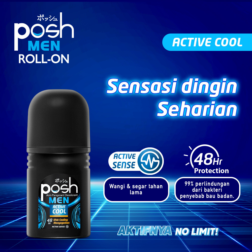Posh Men Eau de Parfum Black Suit Parfum Pria EDP 100 ml + Posh Men Roll On Deodoran Active Cool 50 ml - Gambar 3