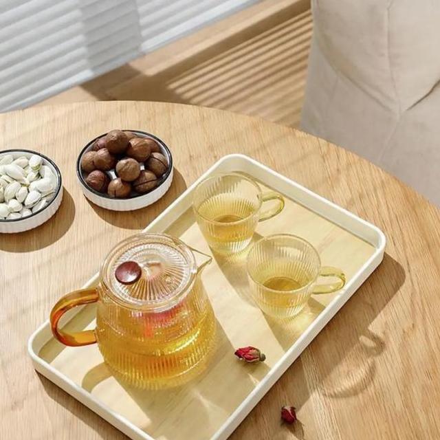Tatakan Baki Nampan Kayu Alas Teko Gelas Teh Kopi Pitcher Teapot Alas Konten Estetik Resto Cafe