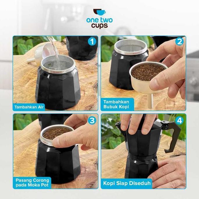 Terbaik Moka Pot Kopi Espresso 50ml 100ml 150ml 300ml 450ml 600ml Coffee Maker Stovetop Teko Aluminium Paling keren - Gambar 3