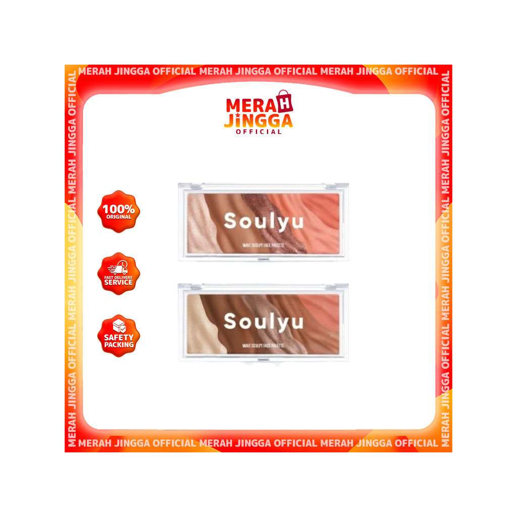 Soulyu Wave Sculpt Face Palette 5in1 Eyeshadow / Merah Jingga Official