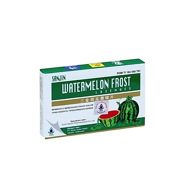 Sanjin Watermelon Frost Lozonges 1 Box / Panas Dalam / Permen Tenggorokan / Batuk / Sariawan - Gambar 3