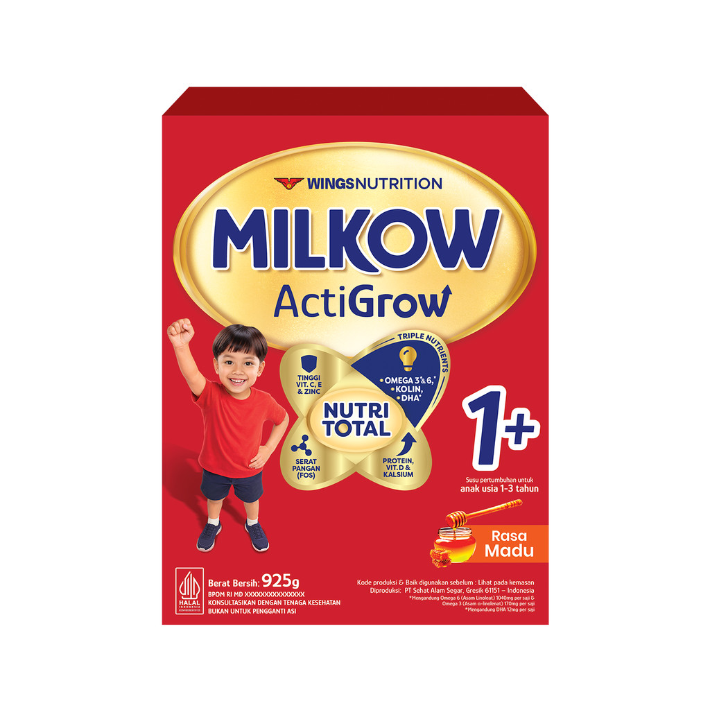 Milkow 1+ Susu Formula Pertumbuhan Anak Untuk Usia 1-3 Tahun Rasa Madu 925 Gr x3 - Gambar 4