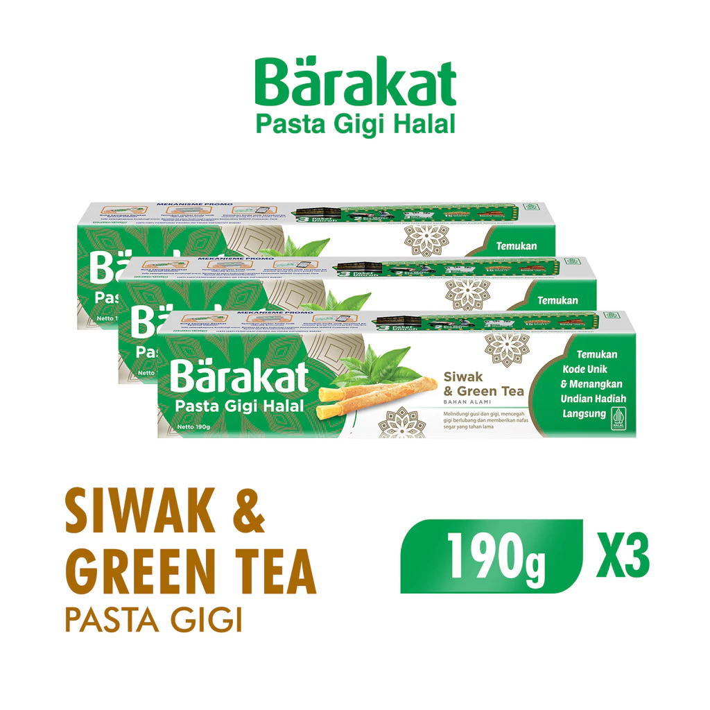 [B2G1] Barakat Pasta Gigi Siwak & Greentea Tube 190gr
