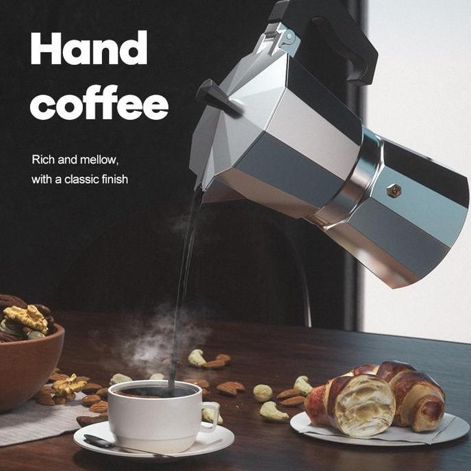 Terbaik Moka Pot Teko Stovetop Coffee Filter COFFEE MAKER 100ml/150ml/300ml Paling keren
