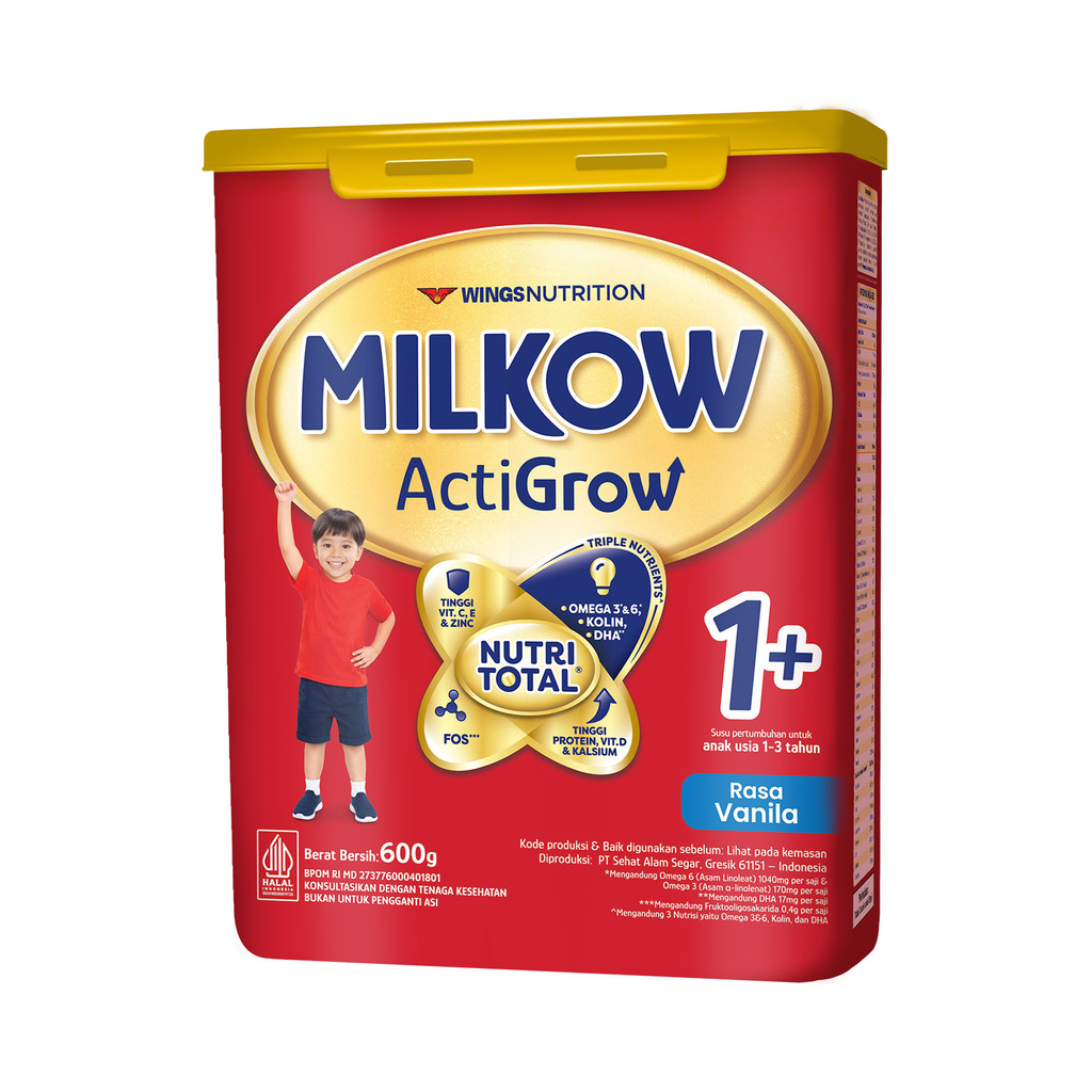 Milkow 1+ Susu Formula Pertumbuhan Anak Untuk Usia 1-3 Tahun Toples Rasa Vanilla 600 Gr x2 - Gambar 4