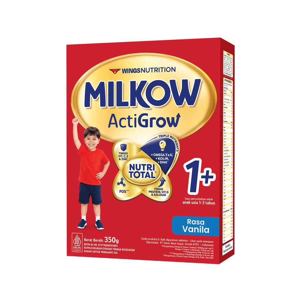 Milkow 1+ Susu Formula Pertumbuhan Anak Untuk Usia 1-3 Tahun Rasa Vanilla 350 Gr x2 - Gambar 4