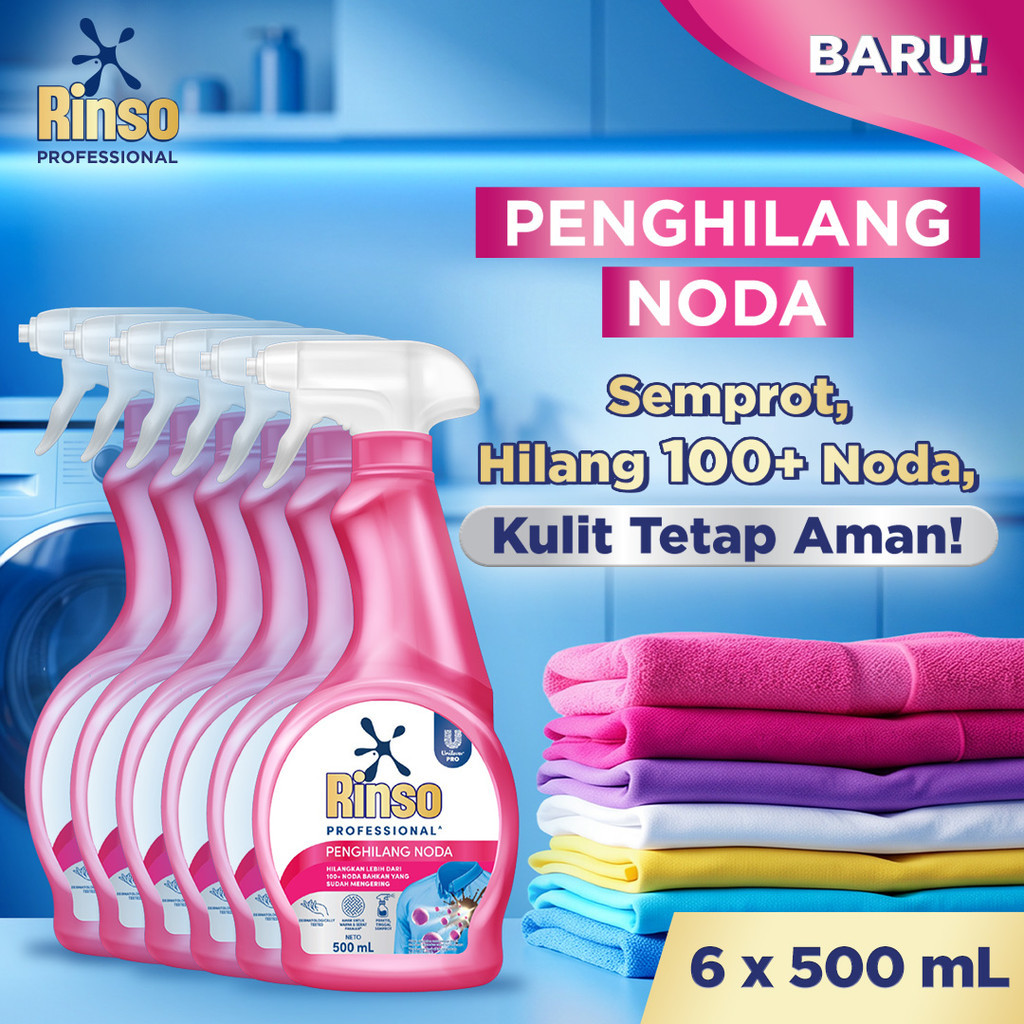 [BARU] Rinso Stain Remover Penghilang Noda Spray 500mL X6
