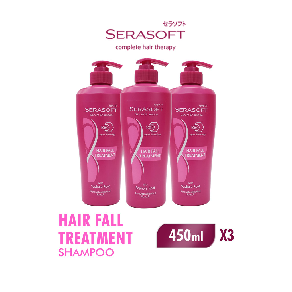 Serasoft Serum Shampoo Hairfall Treatment 450ml x3