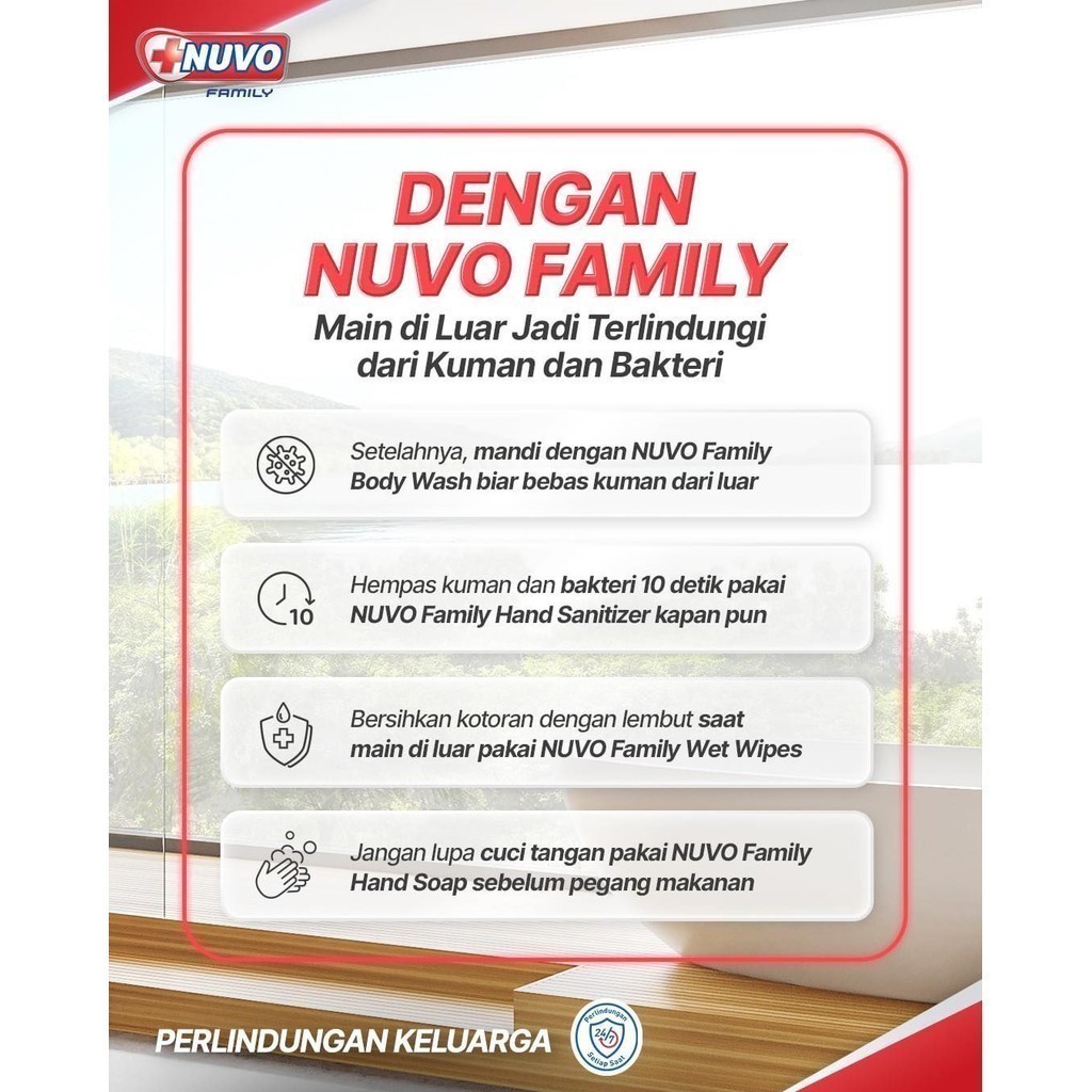Nuvo Family Sabun Mandi Cair Merah Total Protect Pouch 800 gr x5 - Gambar 4