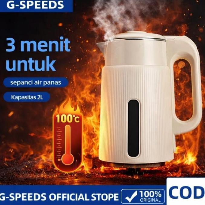 GS Teko listrik tekoeh jug 304 bahan food grade kettle pemanas air 2L teapot teko air minum
