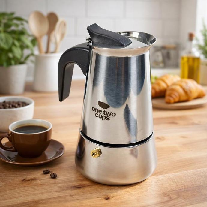 Terbaik One Two Cups Espresso Coffee Maker Moka Pot Teko Kopi 100ml 200ml 300ml 450ml Paling keren