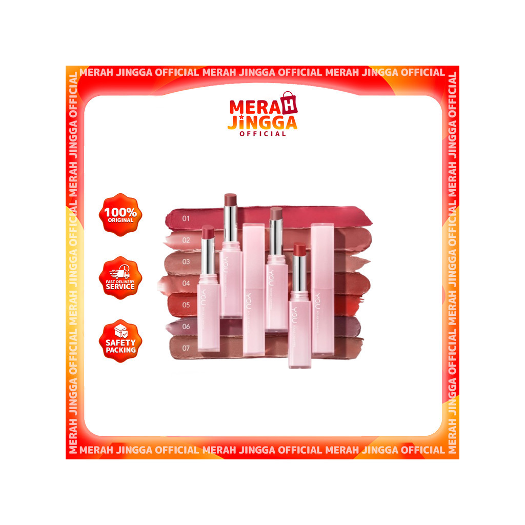 Y.O.U Rouge Cashmere Stay Lipstick Matte 24H Transferproof Tahan Lama / Merah Jingga Official