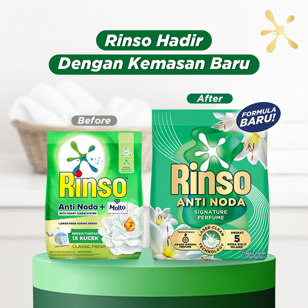 Rinso Baru Detergen Bubuk Varian Classic Fresh 700g x2 - Gambar 2