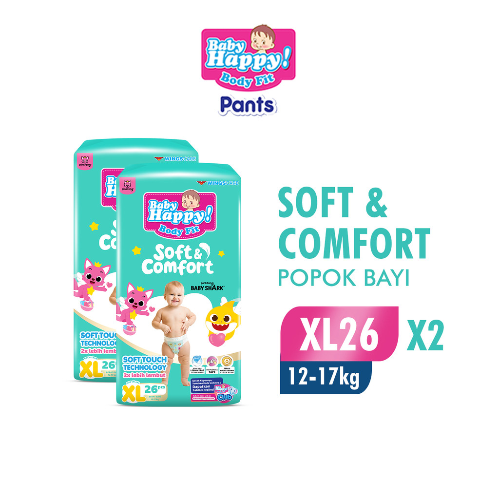 Baby Happy Pants Popok Celana Soft & Comfort XL 26 x2