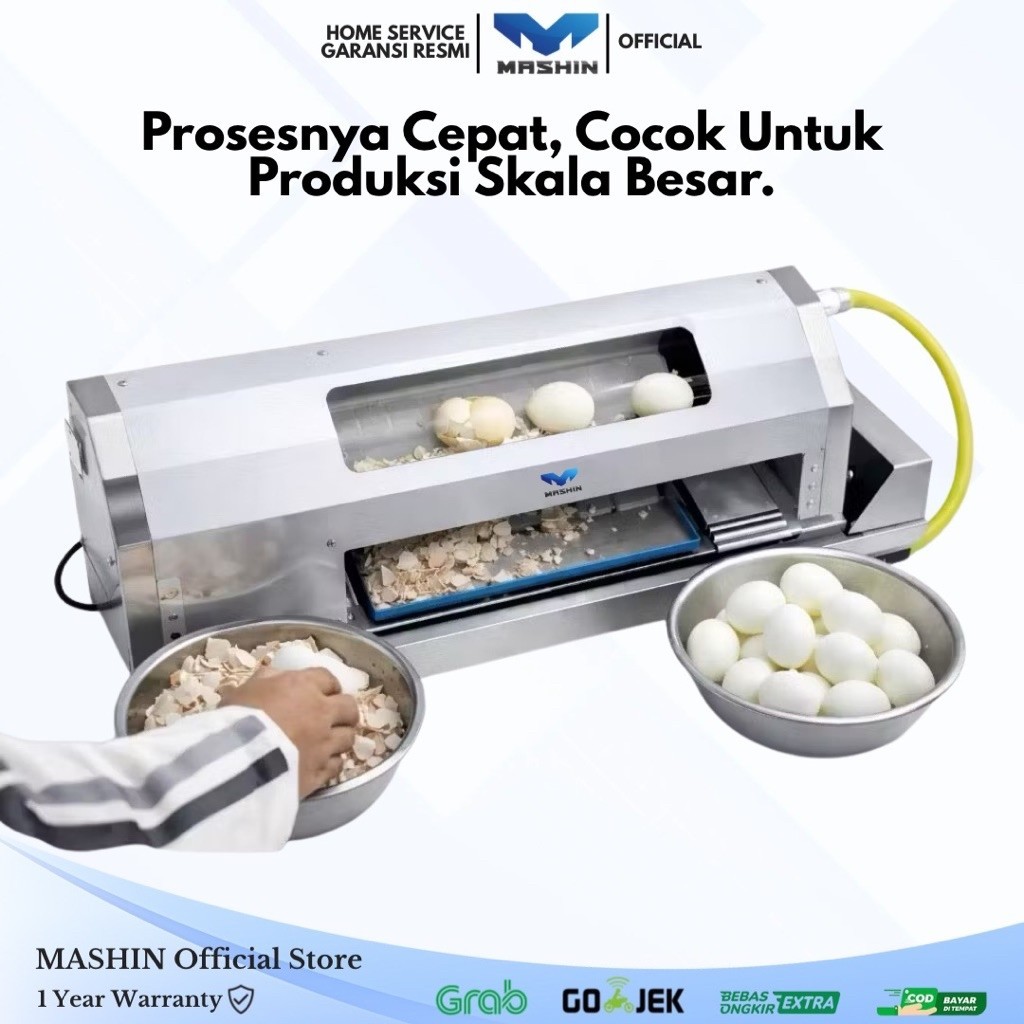 Mashin - Mesin Kupas Kulit Telur Alat Kupas Telur Rebus Otomatis 1500-2000Telur/Jam Dapur Komersil Stainless MBG Resto - Gambar 3