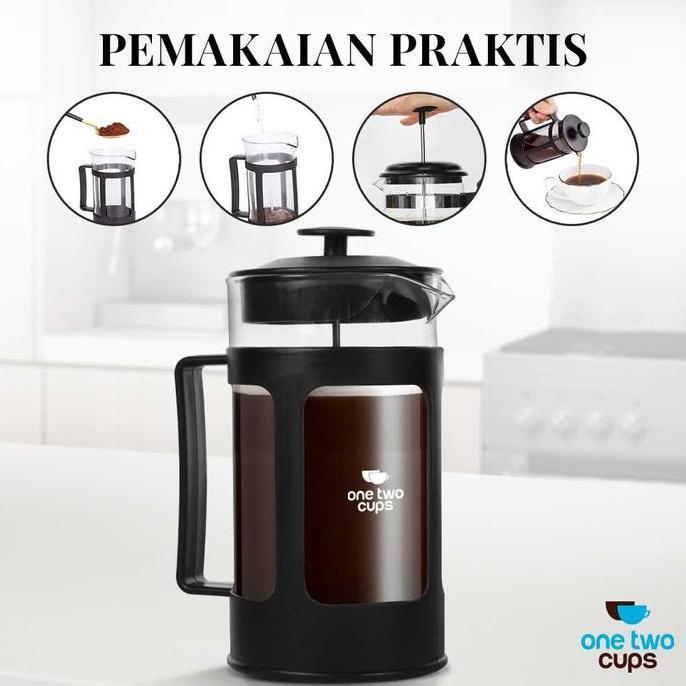 Terbaik One Two Cups Teko Kopi French Press Plunger Coffee Maker Pot FN35 Paling keren - Gambar 2